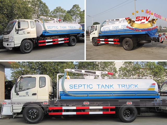 Liquid waste disposal truck Foton (10,000 Liters), also called as septic tank truck