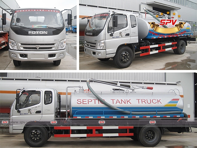 Septic tank trucks Foton (10,000 Liters) in silver color shipping to Ethiopia