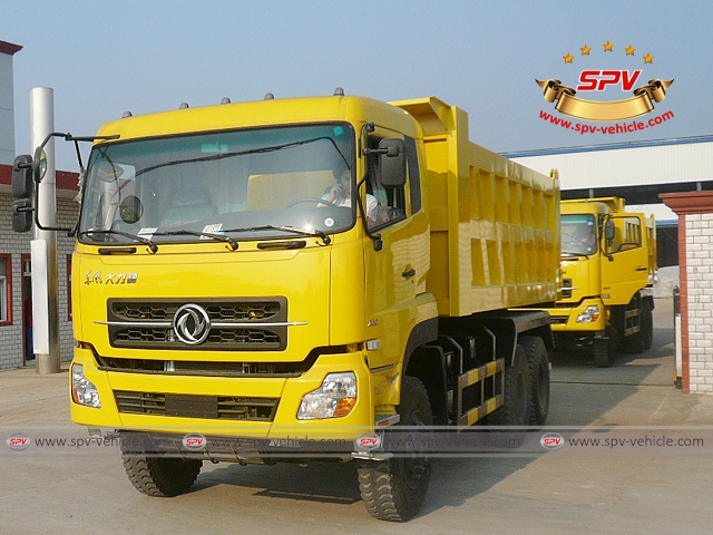 2 units of dump trucks Dongfeng (6X4) heading to Algeria in Oct. 2008