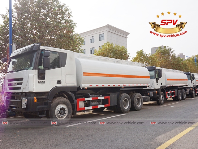 Lots of IVECO fuel oil tank trucks and lorries are ready for delivery