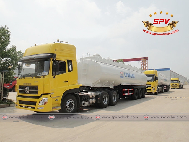3 Units of fuel tanker semi-trailer with Dongfeng Kinland Tractor are shipped to Congo today