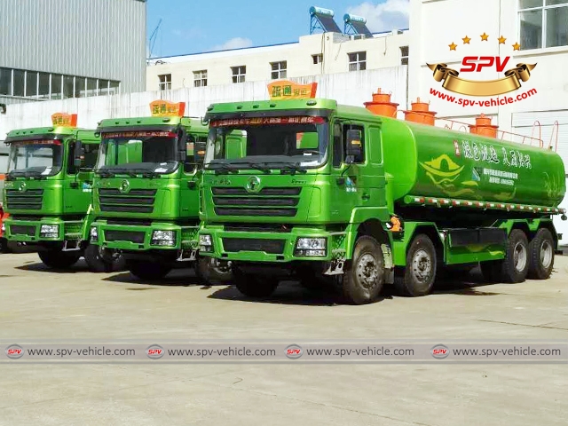 3 units of Shacman 25,000 litres sludge dump trucks were ready for delivery
