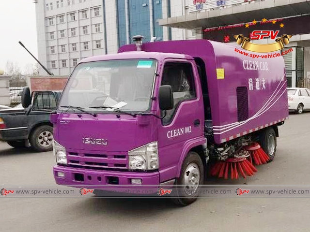 A purple mini ISUZU garbage truck is  shipping to Cameroon today
