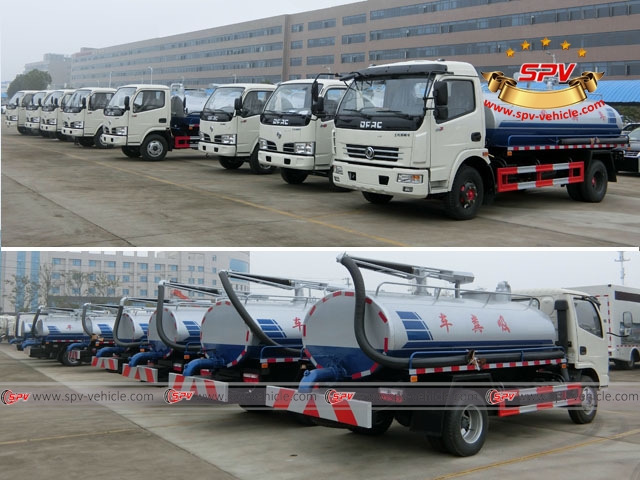 8 units of 4,000 Litres DONGFENG waste water disposal tanker trucks shipped to Vietnam