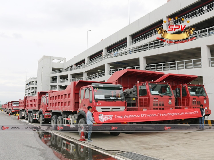 SPV finished order from Latin America about 49 units of tipper truck Sinotruk in Oct, 2016.