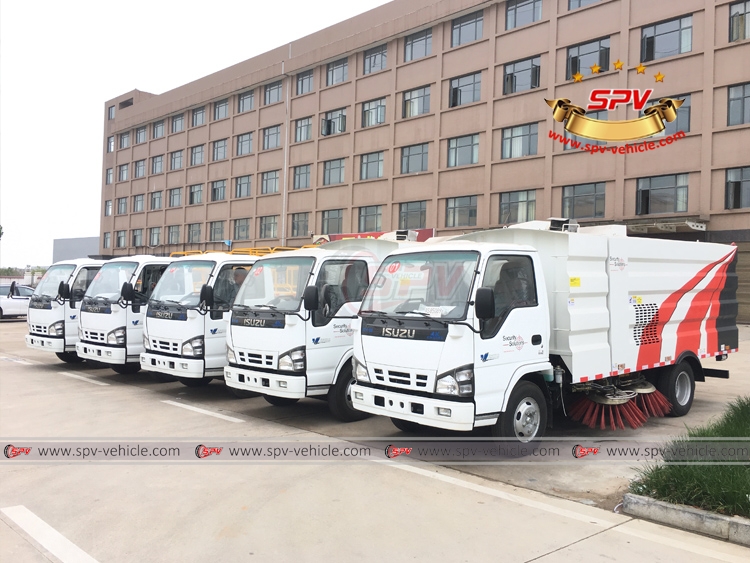 To Vietnam, SPV is shipping 2 units of ISUZU road sweeper in April, 2018.