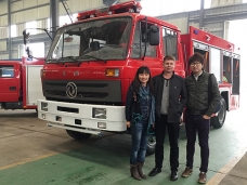 With Tajikistan Client Inspecting Fire Truck