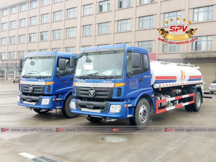 SPV dispatched 2 units of water tank lorry FOTON(10,000 litres) to Myanmar in May, 2018