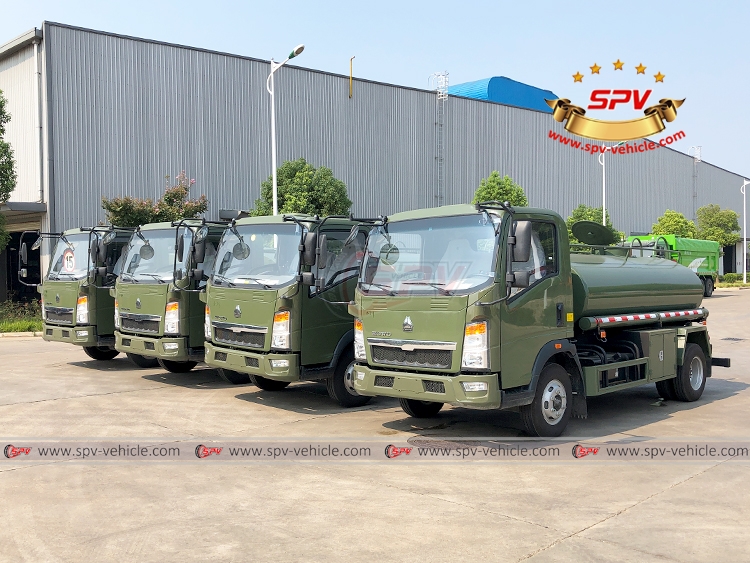 4 units Water Spraying Trucks Sinotruk(4,000 litres) will be shipped by SPV to Combodia in Sep, 2019