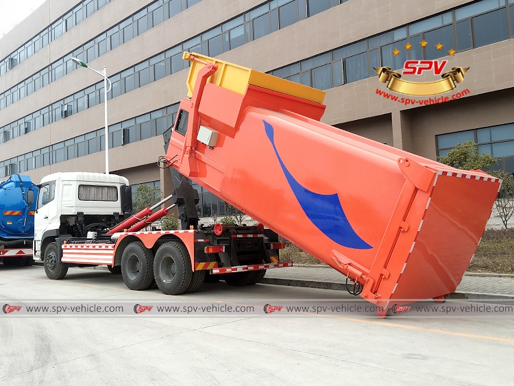 Hook Loader Garbage Compactor Dongfeng, 10 Tons Hook Lift Garbage Truck ...